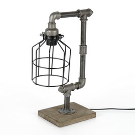 Opviq Lámpara de mesa Pp113 Negro y plata